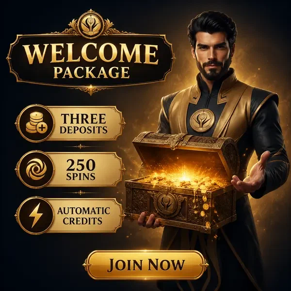 Der Emir präsentiert die SpinSahara Willkommensbonus-Truhe neuen Spielern, die sich anmelden möchten